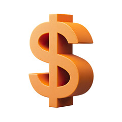 Obraz premium Orange, 3D dollar sign against a black background