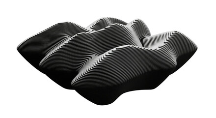 Abstract 3d topography waveform transparent background cutout png