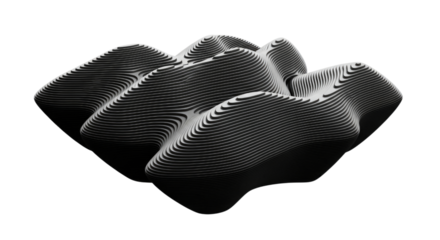 Abstract 3d topography waveform transparent background cutout png