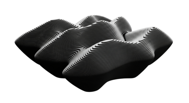 Abstract 3d topography waveform transparent background cutout png