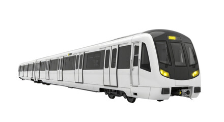 Naklejka premium Modern white metro train transparent background cutout png