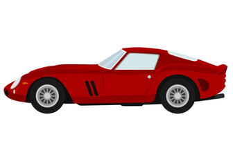 Classic Grand tourer coupe car, Red classic race car 