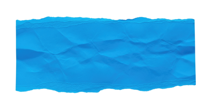 Torn blue paper with wrinkles transparent background cutout png - Powered by Adobe