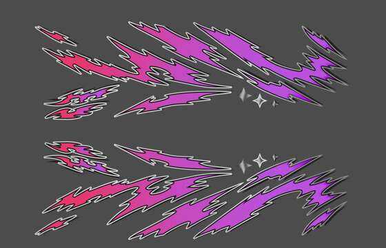 Abstract red with purple tribal line design for drift car livery element