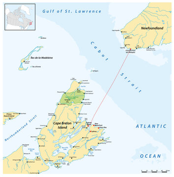 Map of the Atlantic Canadian Cabot Strait