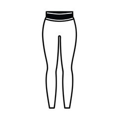 Simple Line Art Icon of Women's Leggings with Wide Waistband