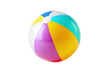 Inflatable beach ball; multicolored panels on black