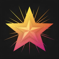 Obraz premium Stunning layered star with radiant glow perfect for awards, achievements, or holiday designs with modern festive feeling