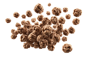 Obraz premium Heap of textured brown spheres floating on a black backdrop