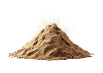 Small pile of tan powder on black backdrop