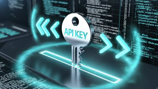 Technical Developer API Key Code Integration Animation