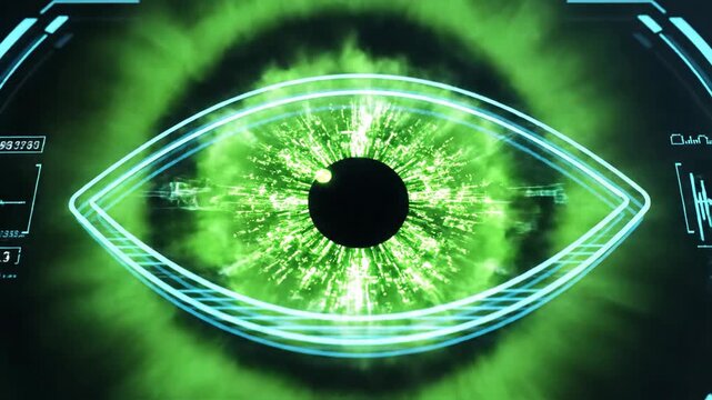 Advanced Biometric Retinal Eye Scan Security Animation