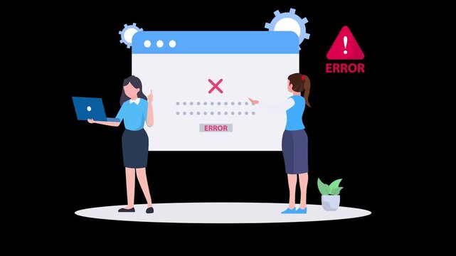 Login & Password Error Illustration Animation