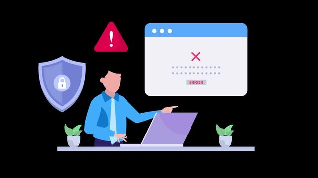 Login & Password Error Illustration Animation