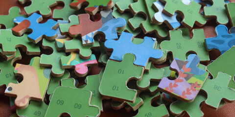 jigsaw puzzle stack for children's educational play