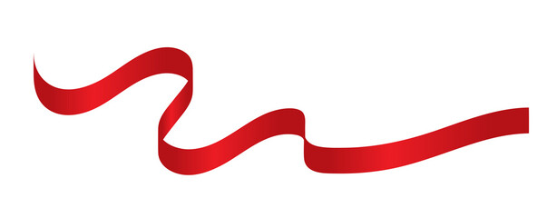 red ribbon isolated on transparent background