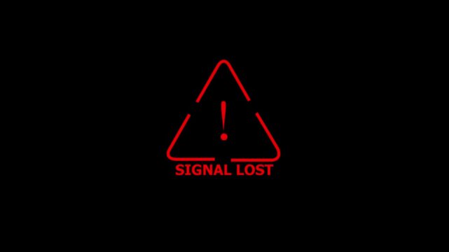 &ldquo;Connectivity Signal Lost Icon &ndash; Digital Colorful Disconnection and Pixel Interference Animation on Black Background&rdquo;