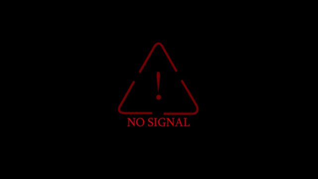 &ldquo;Connectivity No Signal Red Icon Animation on Transparent Background &ndash; Digital Disconnection Technology Concept&rdquo; background. Digital disconnection communication on a black background.