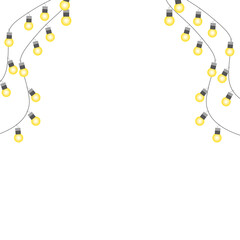 frame with blubs 3d , christmas bulb , wedding bulbs