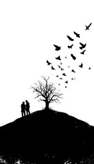Obraz premium Silhouette of a Couple