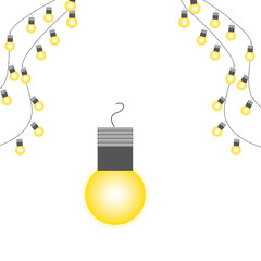 vector illustration of an abstract background, 3d render of a light bulb