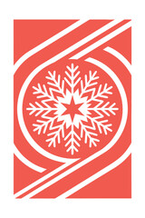 Abstract Christmas Snowflake Vertical Decorative Illustration