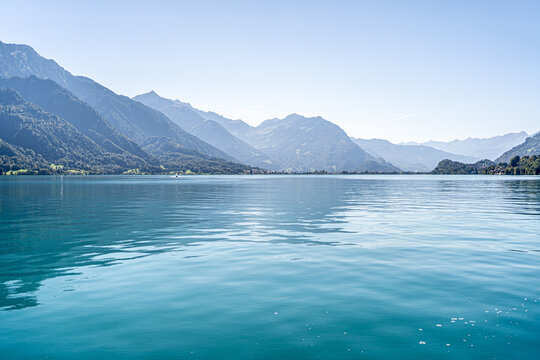 mountain lake and blue sky