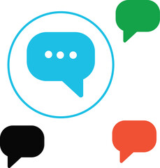 Minimalist Chat Message or Email Envelope Icon Vector