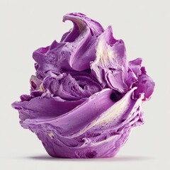 Abstract, vibrant purple and cream colored ice cream scoop