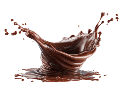 Chocolate liquid splash, high speed capture, isolated