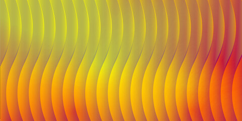 Neon ribbed fractal glass 3d background. Holographic vertical stripe pattern with vibrant purple blue yellow gradient. Abstract black bg, iridescent texture lines in radiant colors. 3D illustration