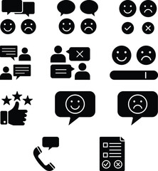 Customer Feedback and Communication Icon Set