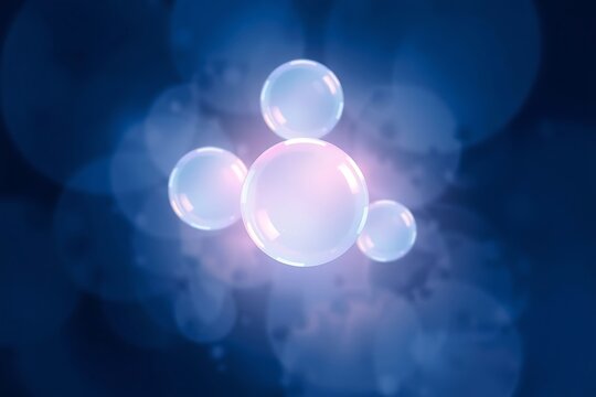 Generative AI molecular bubbles with light effervescence and ethereal glow.