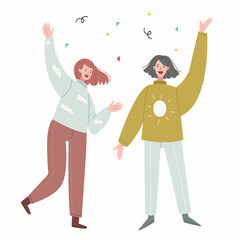 happy girls jumping for happiness