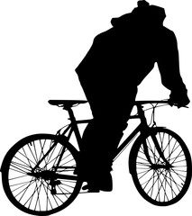 silhouette of a cyclist