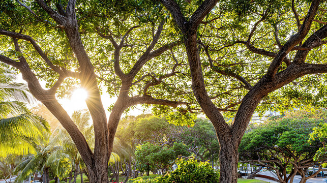 synchronized. Two tropical trees with intertwined branches sway gently in the breeze. safety posters, maintenance manuals, designed for industrial assembly lines and welding operations.
 - Powered by Adobe