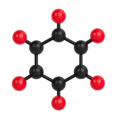 Obraz premium Benzene Hexol Molecular Structure Rendering - Illustrating Chemical Compounds, Molecular Bonds, and Scientific Visualization for Education, Research, and Design Purposes. High-Resolution 3D Model.