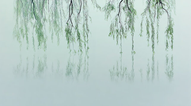 willow. Weeping willow branches dipping into still water, creating ripples. gardening catalogs, home-decor guides, designed for gardening and botanical catalogs, used by cybersecurity analysts.
- Powered by Adobe