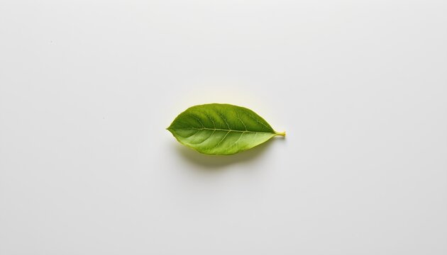 A single leaf resting on a plain surface against a nondescript backdrop.