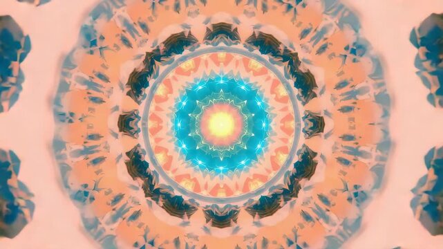 Abstract vector flower mandala pattern, round vintage floral ornament frame design