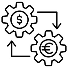 Currency Exchange Outline Icon