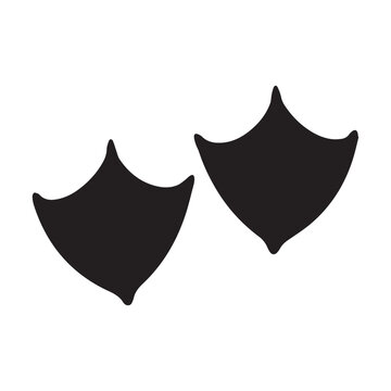 Penguin footprint silhouette vector flat illustration design