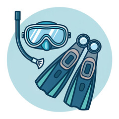 scuba diving mask and snorkel