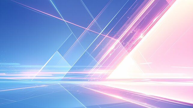 Wallpaper background illustration poster in light and shadow, abstract diamond wave polygon, Korean KPop style, pink and deep blue
