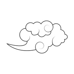 Oriental Clouds Icon in Flat Design. Isolated on White Background. Vector Illustration