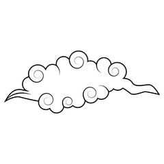 Fototapeta premium Oriental Clouds Icon in Flat Design. Isolated on White Background. Vector Illustration