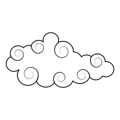 Oriental Clouds Icon in Flat Design. Isolated on White Background. Vector Illustration