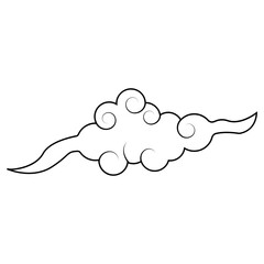 Oriental Clouds Icon in Flat Design. Isolated on White Background. Vector Illustration