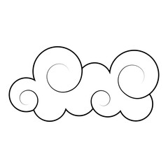 Oriental Clouds Icon in Flat Design. Isolated on White Background. Vector Illustration