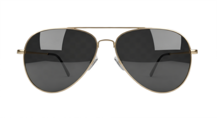 Classic Aviator Sunglasses with Gold Frame and Dark Lenses Fashion Accessory